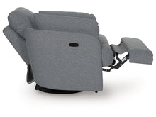 Load image into Gallery viewer, Alainmont Next-Gen Nuvella Performance Fabric Swivel Power Recliner by Ashley Furniture A3000738 Salt and Pepper
