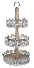Load image into Gallery viewer, Embossed Pumpkin & Leaves Three-Tier Pedestal Stand by Ganz CA182253