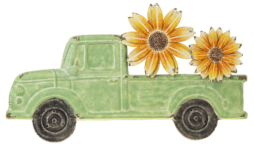 Embossed Truck with Layered Sunflowers Wall Decor by Ganz CB177254