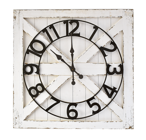 Layered Shiplap Wall Clock by Ganz CB176557