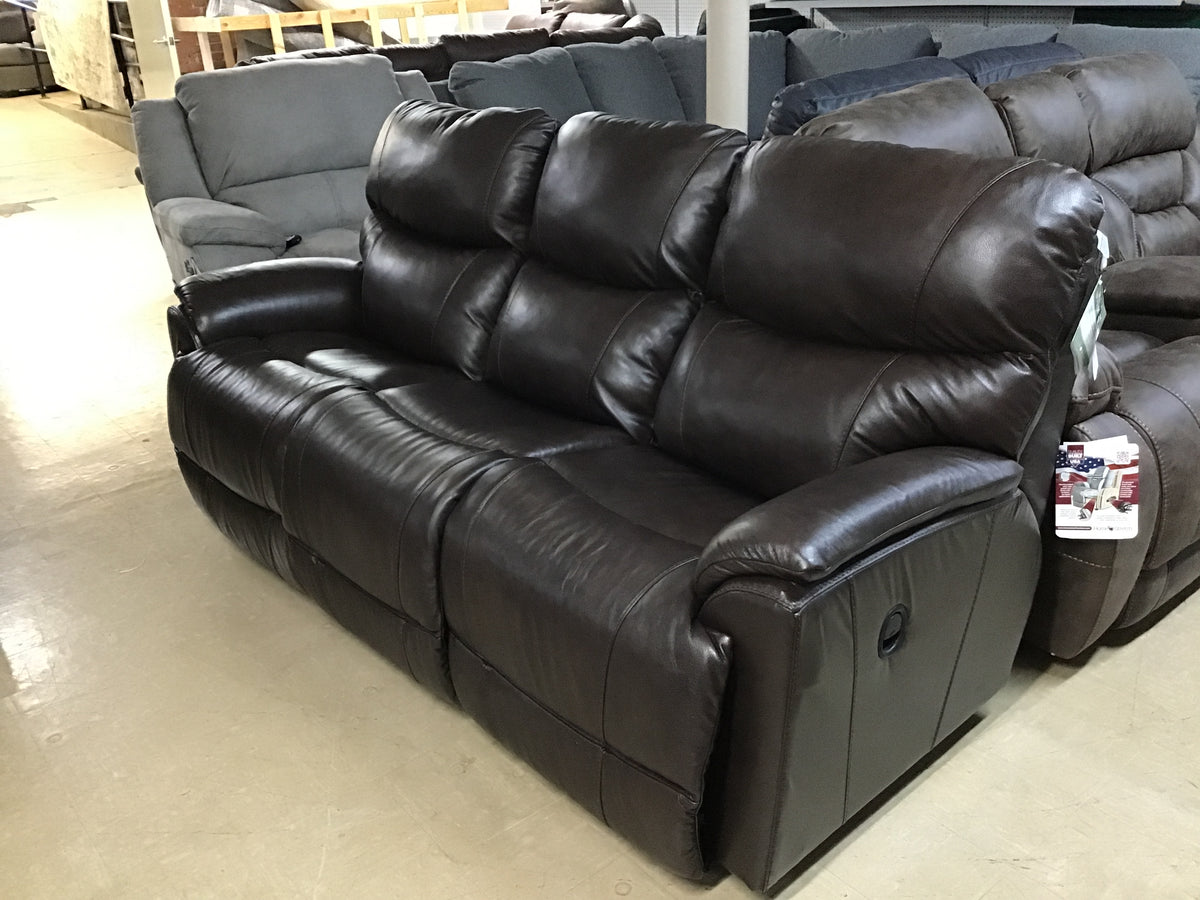 Trouper Leather Reclining Sofa by La-Z-Boy Furniture 444-724