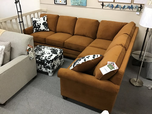 Simply Yours Sectional w/ Accent Pillows by Marshfield 9000-73 9000-43 Bella Goldenrod, Udder Madness Domino #15