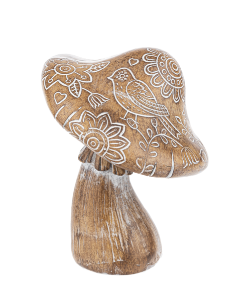 【はこぽす対応商品】 Carved Ganz by Set) (2pc Figurines Mushroom Whitewash テープ・マスキングテープ