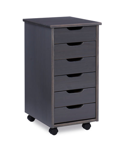 Rudy 6 Drawer Grey Rolling Storage Cart by Linon/Powell 98940GRY01