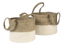 Load image into Gallery viewer, Parrish Natural/White Basket (Set of 2) by Ashley Furniture A2000435 Discontinued