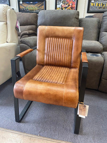 Maguire Leather Sled Accent Chair by Jofran MAGUIRE-CH-SADDLE
