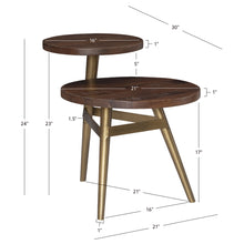 Load image into Gallery viewer, Denman Gold Two Tiered Side Table by Linon/Powell 19A6089G