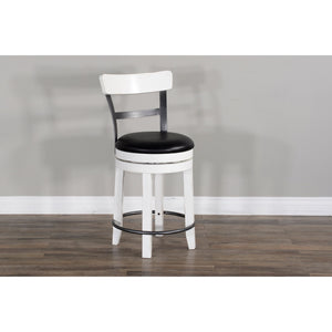 Carriage House 24"H Barstool w/ Back & Swivel by Sunny Designs 1624EC-B24