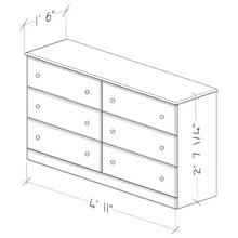 Load image into Gallery viewer, Essential 59" 6 Drawer Dresser by Perdue 10586 Swedish Grey Elm