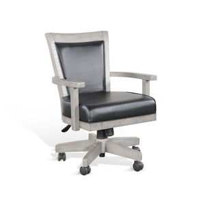 Game Chair w/ Casters, Cushion Seat & Back by Sunny Designs 1444AG Alpine Grey