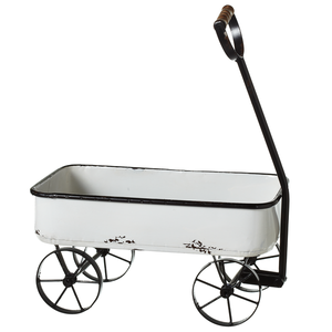 Black & White Enamel Wagon by Ganz 158316