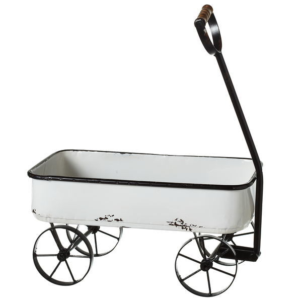 Black & White Enamel Wagon by Ganz 158316