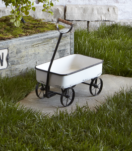 Black & White Enamel Wagon by Ganz 158316