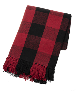 Red and Black Buffalo Plaid Throw by Ganz 159730