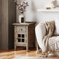 Rustic Shores Power Chairside Table by Jofran 1620-22 Watch Hill Weathered Grey