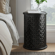 Global Archive Decker Large Drum Table by Jofran 1730-17AB Antique Black Discontinued