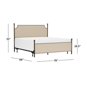 McArthur Upholstered King Bed w/Frame by HH2 Home 1826BKR Bronze/Stone