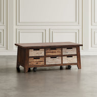 Painted Canyon 6-Drawer Coffee Table w/ Casters by Jofran 1600-5