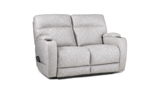 Jaguar Power Loveseat w/Lumbar & Headrest & Extended Footrest by HomeStretch 200-50-15 Pebble