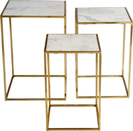 Sorrento Square Marble Nesting Tables (Set of 3) by Jofran 2130-38