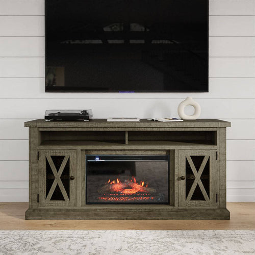 Telluride Fireplace Unit with Logset by Jofran 2230-FP6032 Driftwood