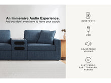 Load image into Gallery viewer, Modmax 3-Piece Modular Next-Gen Nuvella Performance Fabric Loveseat with Audio Console by Ashley Furniture 9212127 9212164 9212165 Ink