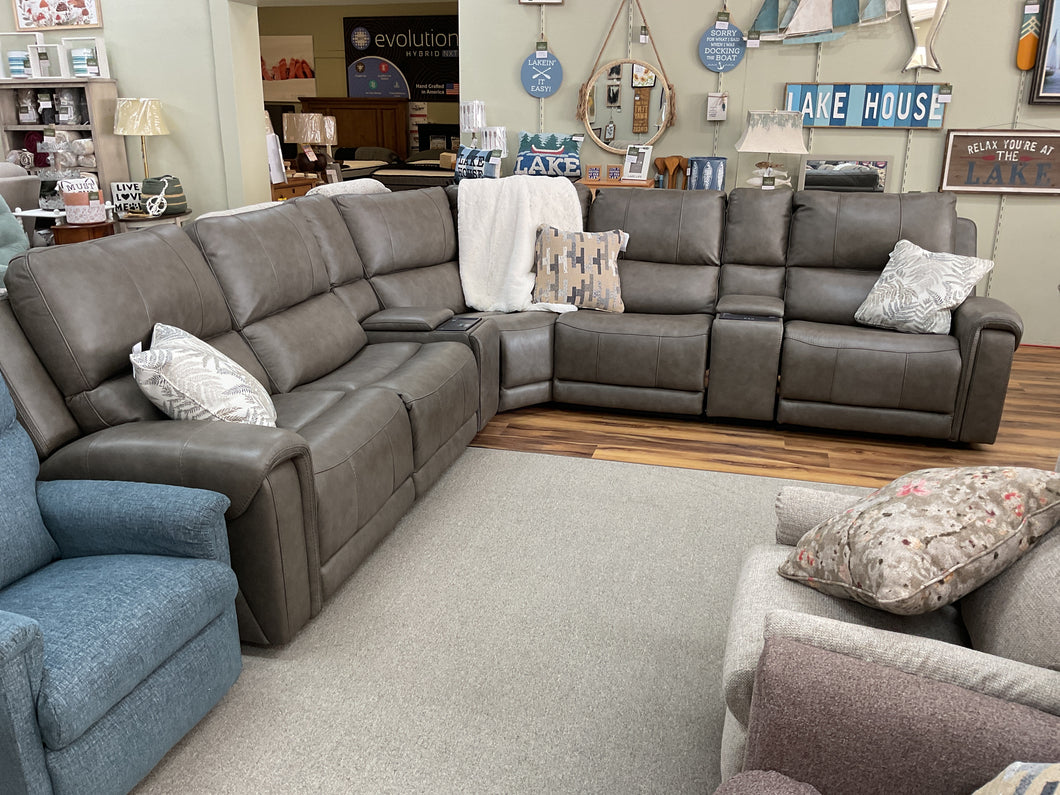 Burton 7 pc. Power Reclining Sectional by Southern Motion 466-03P, 04P, 46P, 84, 98P 976-14