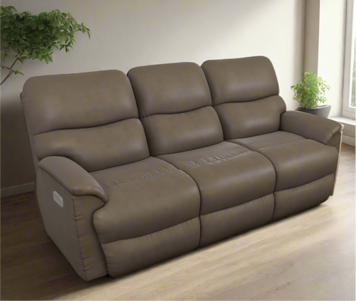 Trouper Power Reclining Sofa w/ Headrest by La-Z-Boy Furniture U44-724 E153767 Mink
