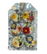 Faux Pressed Flower Magnet (6pc set) by Ganz CB196336