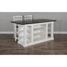 Load image into Gallery viewer, Carriage House Kitchen Island Table with Drop Leaf by Sunny Designs 1016EC-B 1016EC-T