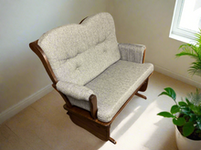Load image into Gallery viewer, Glider Loveseat by D&amp;E Workshop #271, Oak Stain, #48024 Earthtone R1-98 Grain