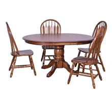 Load image into Gallery viewer, Laminated Dining Pedestal Table w/ 18&quot; Leaf, Empire Feet &amp; Plain Apron by Tennessee Enterprises 6060BW Burnished Walnut