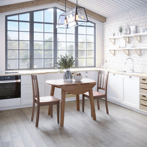 Simplicity Drop Leaf Table w/ 2 Slatback Chairs by Jofran 352-28 Honey