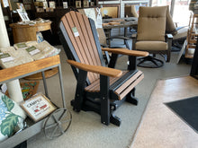 Load image into Gallery viewer, Adirondack Swivel Glider Mahogany Wood Grain on Black (STRIPE) by Natures Best Furniture