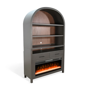 Wide Arch Bookcase w/ 42" Fireplace Option by Sunny Designs 3682UB-B 3682UB-H 3658W-FPI