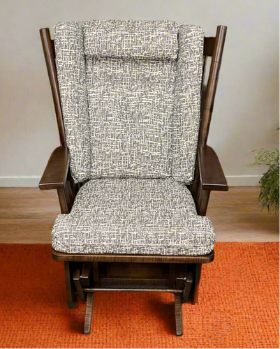 Smooth 4 Post Glider by D&E Workshop #082, Br Maple Stain, Earthtone Fabric #C16-24 Arrow