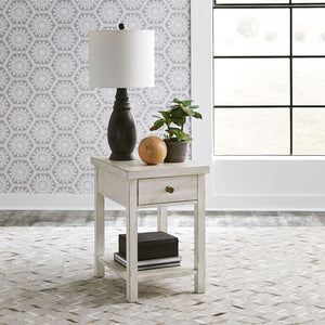 Modern Farmhouse Drawer Chair Side Table by Liberty Furniture 406W-OT1023