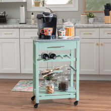 Load image into Gallery viewer, Zoey Kitchen Cart by Linon/Powell 44037GRN01U Green/Granite