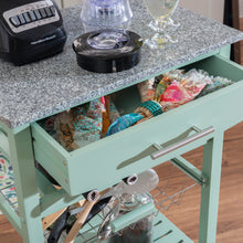 Load image into Gallery viewer, Zoey Kitchen Cart by Linon/Powell 44037GRN01U Green/Granite