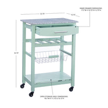 Load image into Gallery viewer, Zoey Kitchen Cart by Linon/Powell 44037GRN01U Green/Granite
