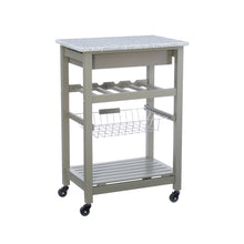 Load image into Gallery viewer, Zoey Kitchen Cart by Linon/Powell 44037GRY01U Grey/Granite
