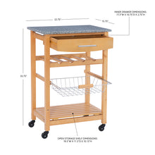 Load image into Gallery viewer, Zoey Kitchen Cart by Linon/Powell 44037NAT-01-KD-U Natural/Granite