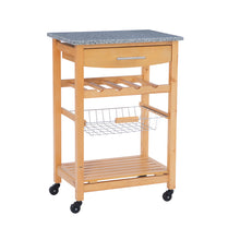 Load image into Gallery viewer, Zoey Kitchen Cart by Linon/Powell 44037NAT-01-KD-U Natural/Granite
