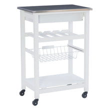 Load image into Gallery viewer, Zoey Kitchen Cart by Linon/Powell 44037SS01U White/Stainless Steel