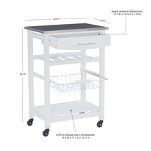 Load image into Gallery viewer, Zoey Kitchen Cart by Linon/Powell 44037SS01U White/Stainless Steel