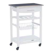 Load image into Gallery viewer, Zoey Kitchen Cart by Linon/Powell 44037SS01U White/Stainless Steel