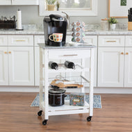 Zoey Kitchen Cart by Linon/Powell 44037WHT01U White/Granite