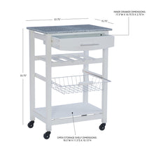 Load image into Gallery viewer, Zoey Kitchen Cart by Linon/Powell 44037WHT01U White/Granite