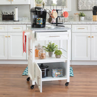 Mitchell Cart by Linon/Powell 464808WHT01U White/Granite