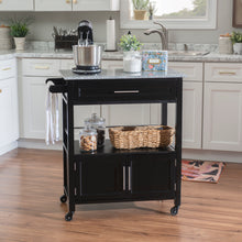 Load image into Gallery viewer, Cameron Kitchen Cart by Linon/Powell 464809BLK01U Black/Granite